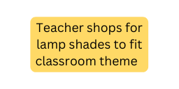 Teacher shops for lamp shades to fit classroom theme